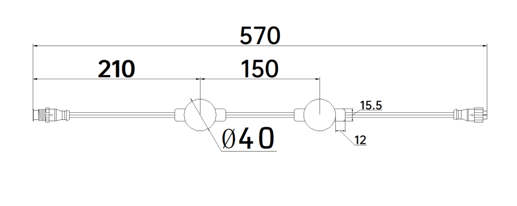 灯串式3D灯尺寸图